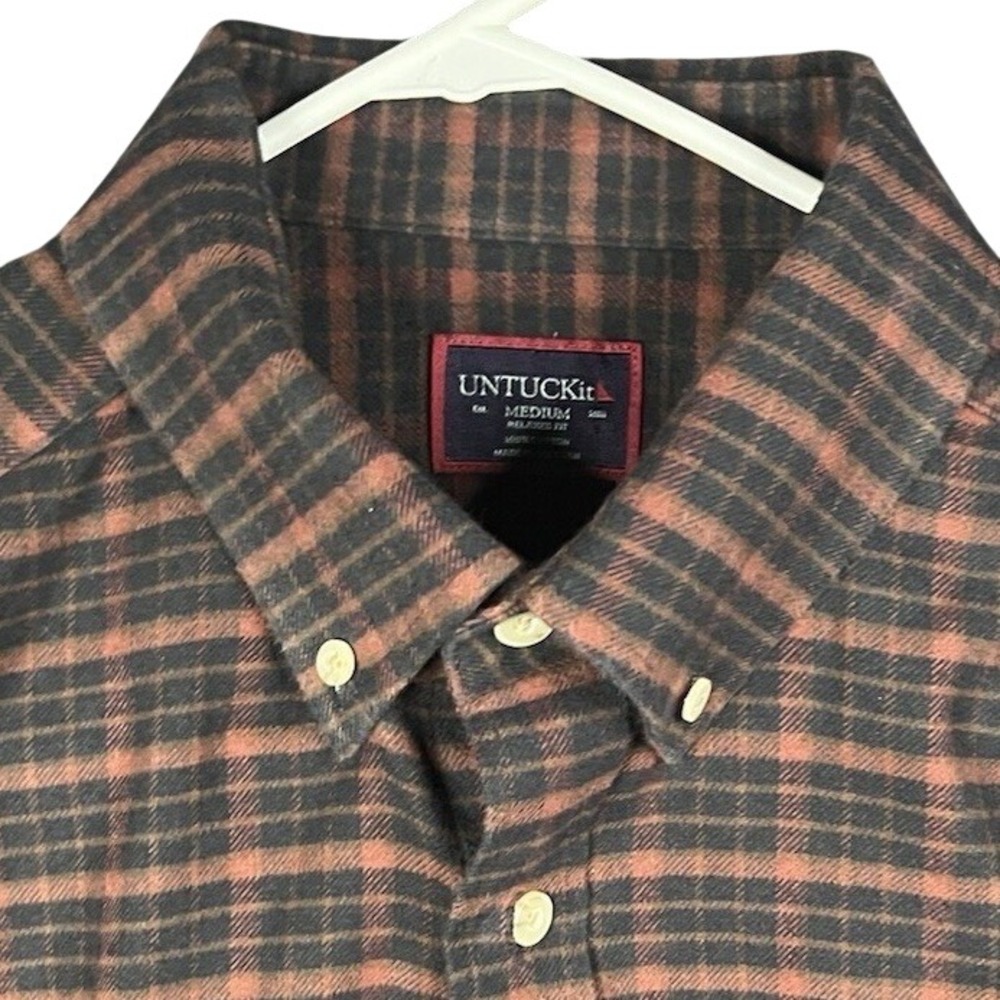 UNTUCKit Multicolor Plaid Long Sleeve Flannel Button Down Shirt Men's M Outdoors